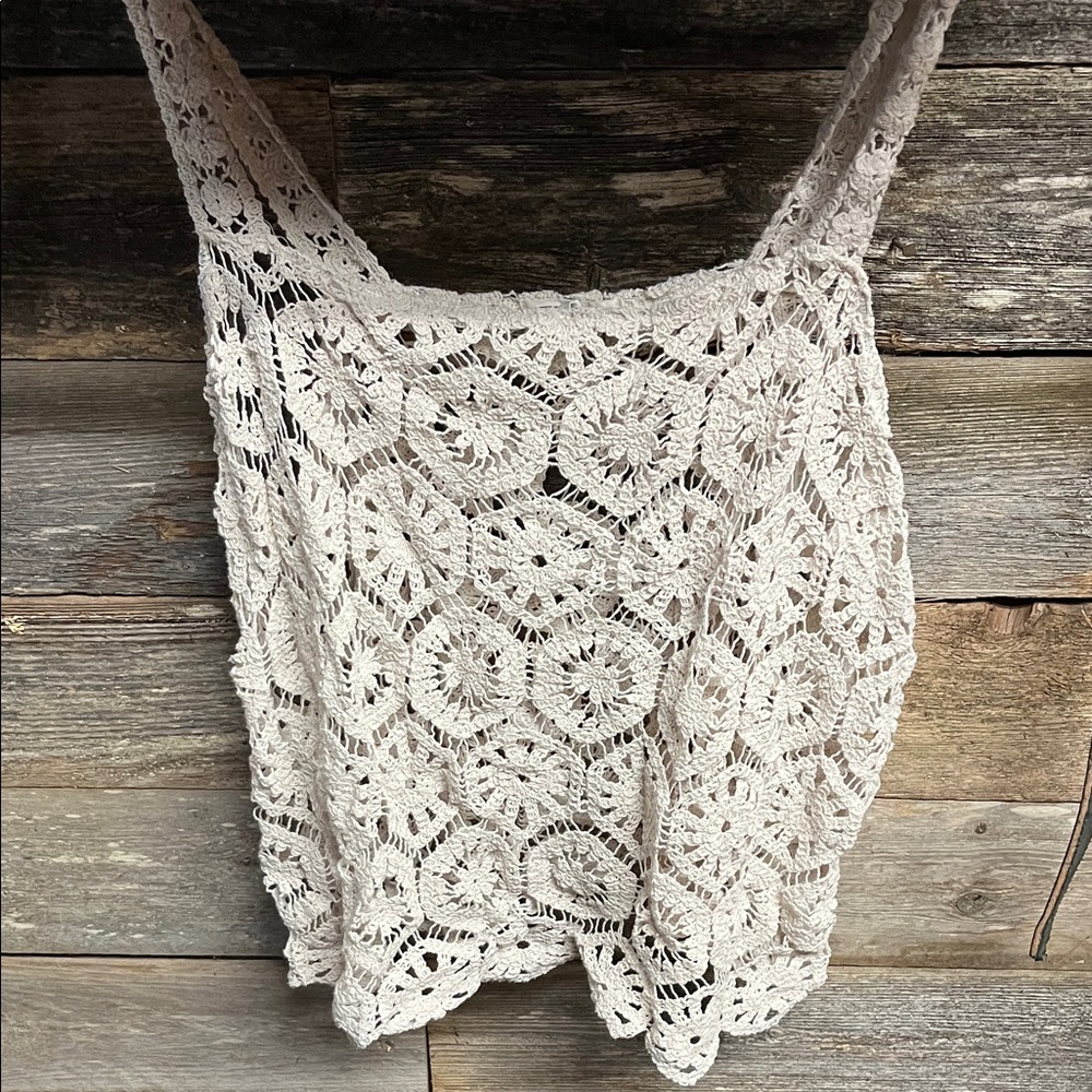 Torrid Cream Crochet Lace Crop Top